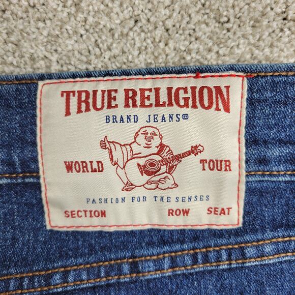 True Religion Mens Jeans Ricky 42x35  Blue Medium Wash Denim‎ Relaxed Straight - Picture 15 of 16
